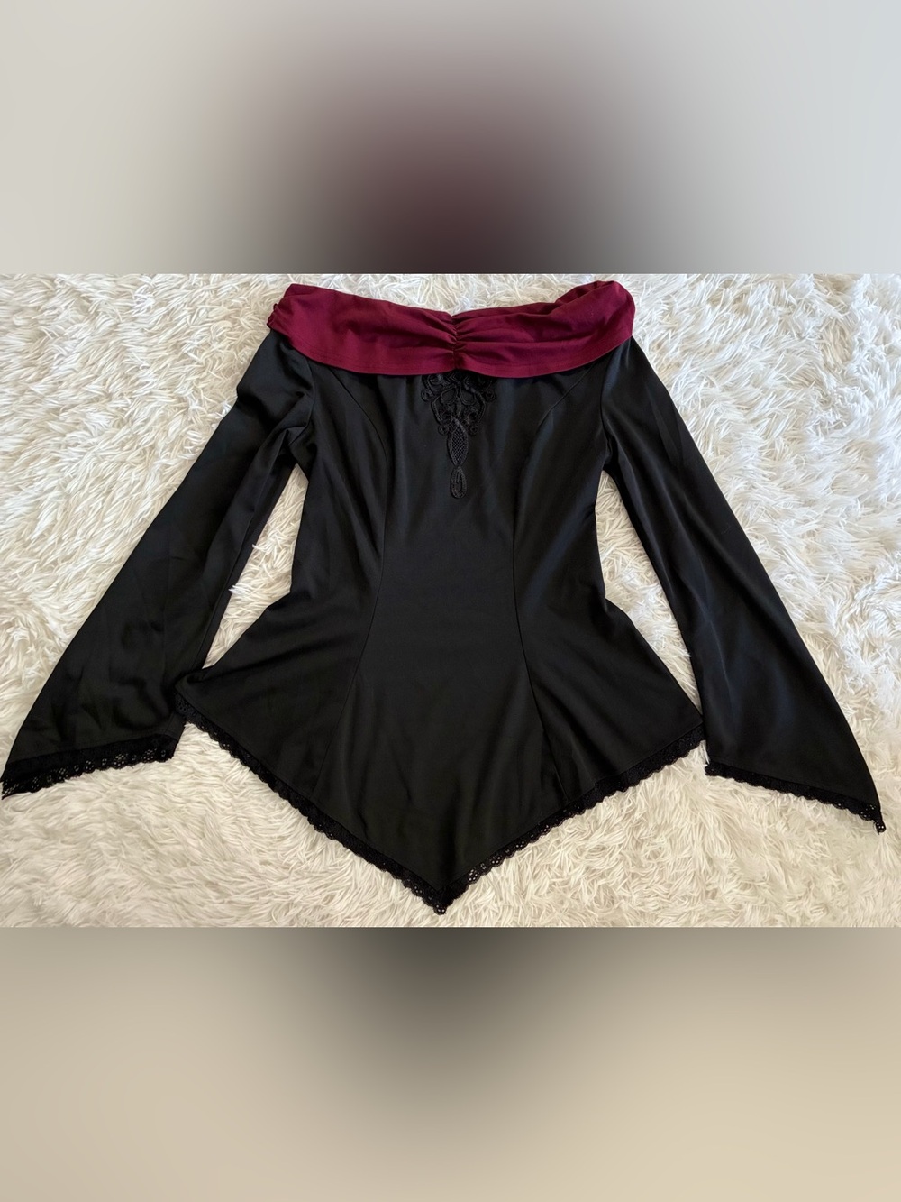 Scarlet Darkness Vampire Victorian Whimsigoth Ren Faire Goth Gothic Witch Top M